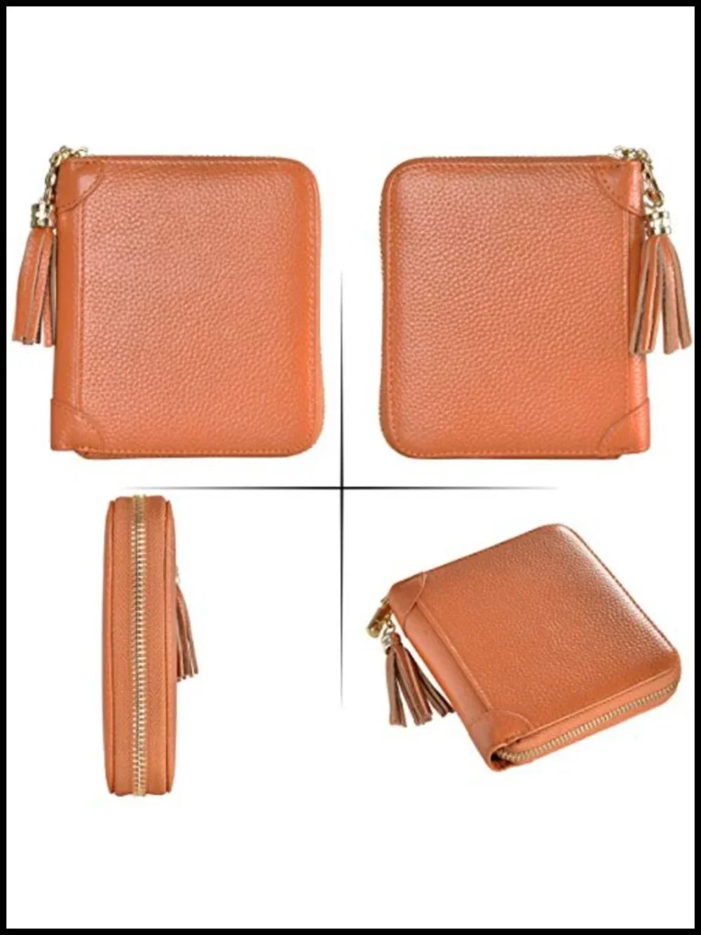 Genuine Cowhide Leather Credit Card Holder Wallet with RFID Blocking
